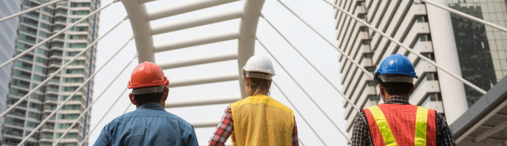 Engineer team working at city