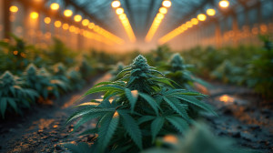 Cannabis grow in greenhouse.