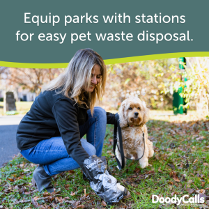 Equip parks with stations for easy pet waste disposal.