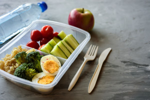 Lunch box with healthy food